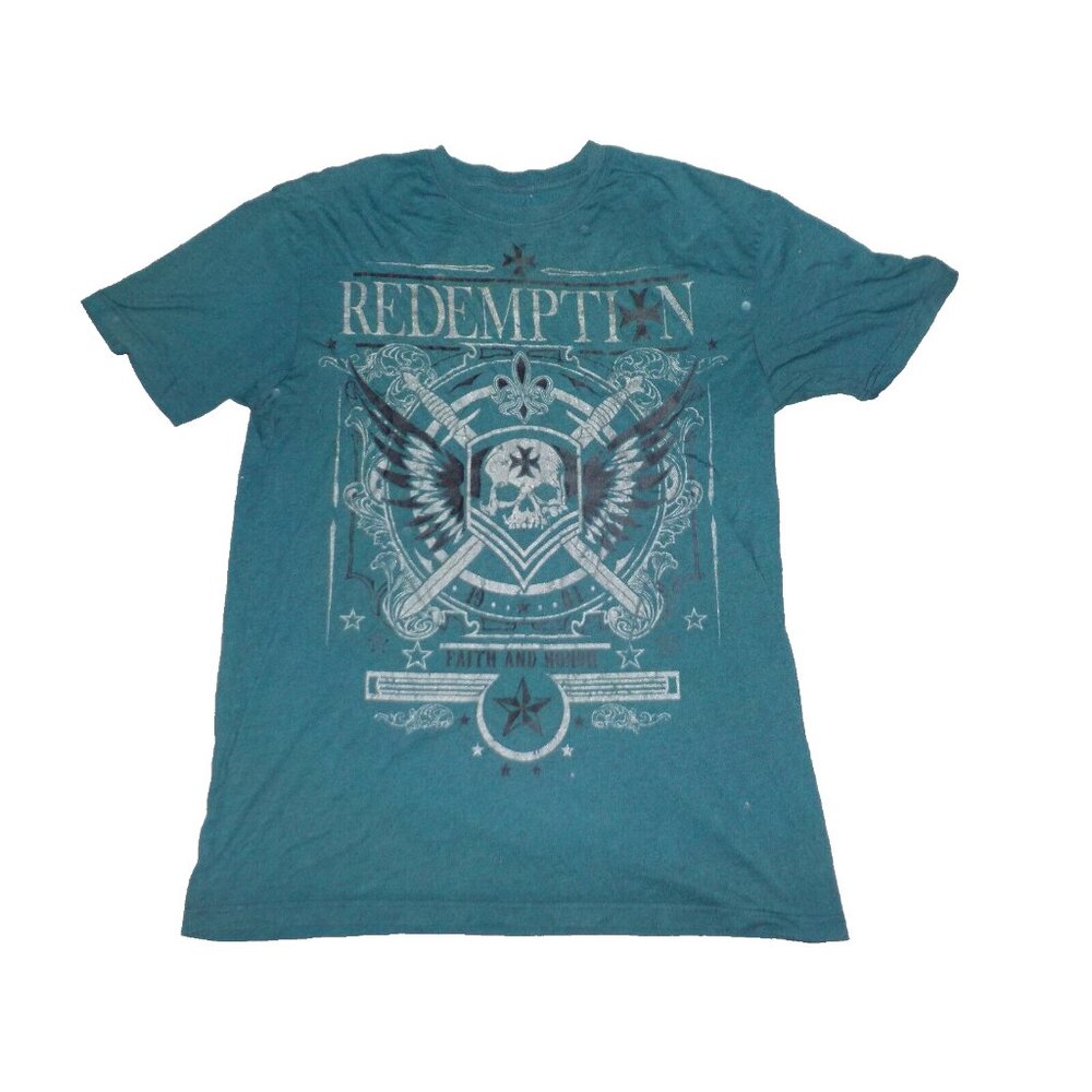 Vtg Raw State Redemption Faith and Honor T-Shirt Mens Sz XXL Premium Grunge